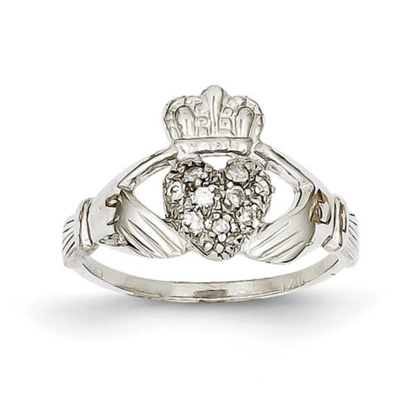 Gold Classics&#40;tm&#41; 14kt. & 1/10ctw. Diamond Claddagh Ring - image 