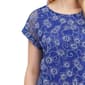 Womens NY Collection Short Sleeve Floral Vine Blouse - image 4