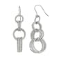 Fine Faux Rhodium Plated Multi-Link Drop Earrings - image 1