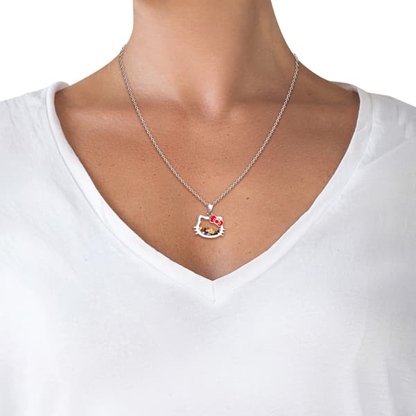 Brass Silver Plated Multi-Color Stone Hello Kitty® Shaker Pendant
