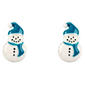 Blue Scarf & Hat Snowman Stud Earrings - image 2