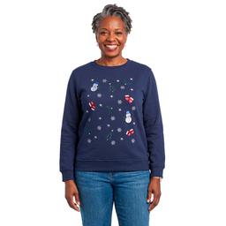 Petite Hasting & Smith Holiday Icons Fleece Sweatshirt