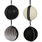 Northlight 4ct. Black Sequined & Textured Christmas Ornaments - image 2