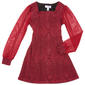 Girls (7-16) Speechless Long Sleeve Lurex Shine Dress - image 1