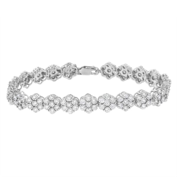 Haus of Brilliance 2.0ctw. 7 Stone Diamond Floral Link Bracelet