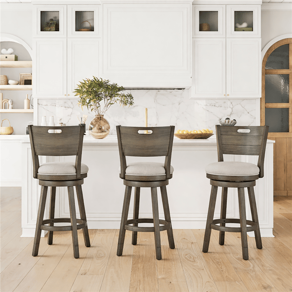 HH2 Home Rhys Adjustable Height Swivel Stool with Ladder Back