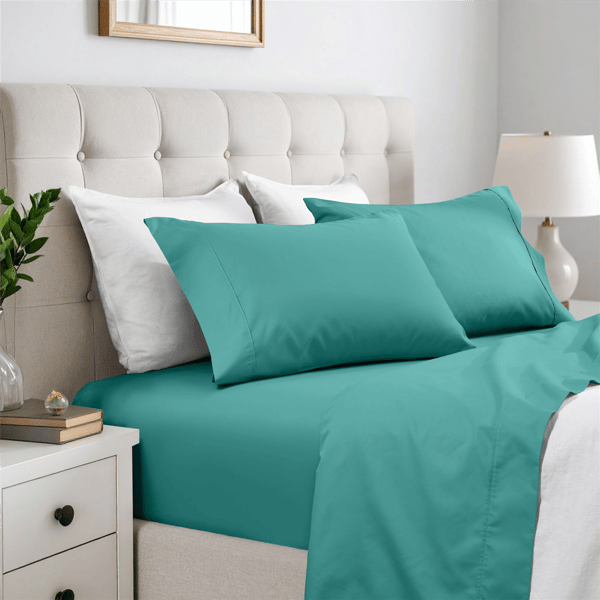 Superior Solid 600TC Cotton Blend Deep Pocket Sheet Set - image 