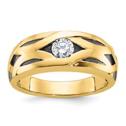 Mens Gentlemens Classics(tm) 14kt. Gold Satin 1/3ctw Diamond Ring