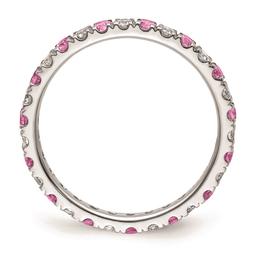 Pure Fire 14kt. White Gold Lab Created Pink Sapphire Band