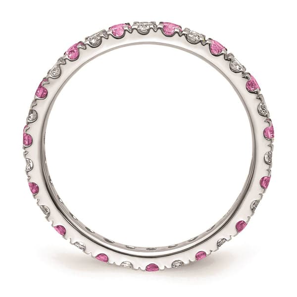 Pure Fire 14kt. White Gold Lab Created Pink Sapphire Band
