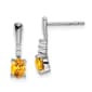Gemstone Classics&#40;tm&#41; 14kt. White Gold Yellow Diamond Earrings - image 1
