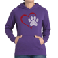 Womens LA Pop Art Paw Heart Word Art Hooded Sweatshirt - image 1