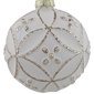 Northlight White Embossed Floral Matte Glass Christmas Ornament - image 3