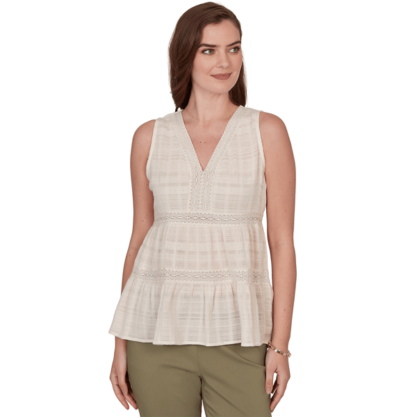 Petite Skyes the Limit Terra Tropic Sleeveless V Neck Blouse - image 