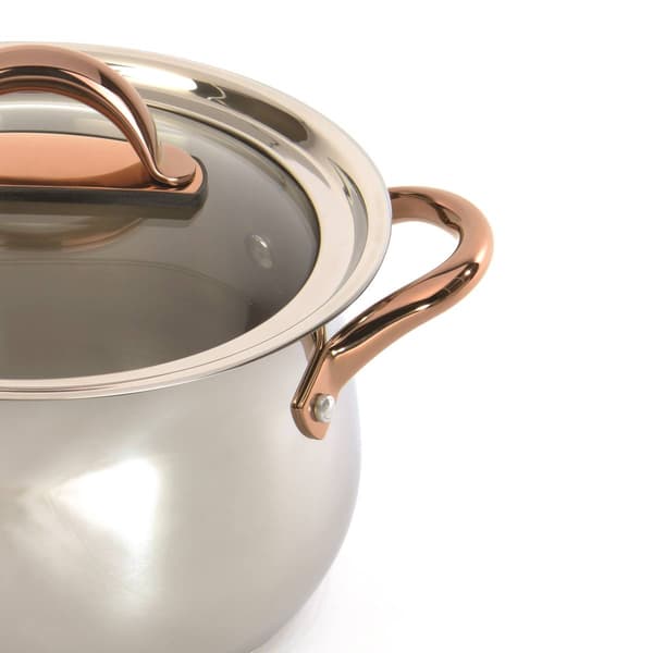 BergHOFF Ouro 18/10 Stainless Steel 9.5in. Stockpot w/ Glass Lid
