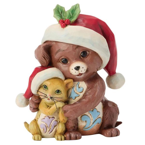 Jim Shore Hugging Dog & Cat Figurine - image 