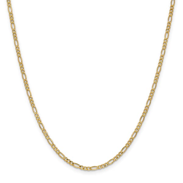 Unisex Gold Classics&#40;tm&#41; 2.5mm. 14k Semi Solid Figaro Chain Necklace - image 