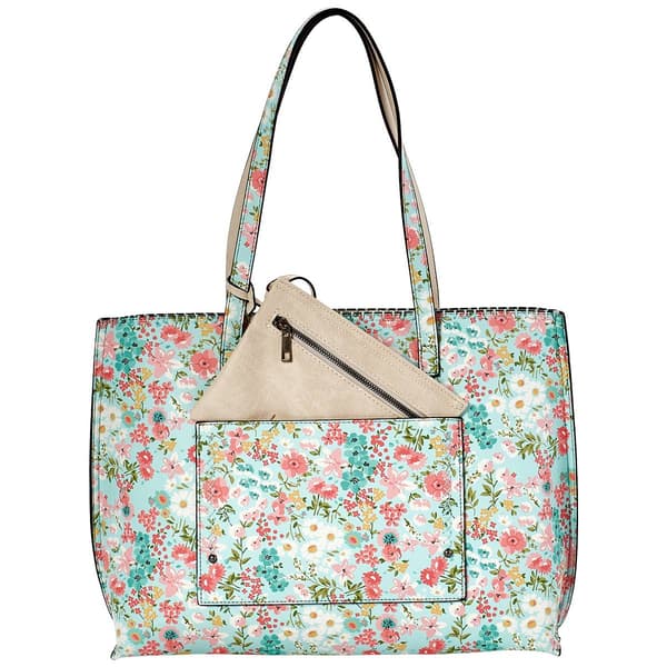 DS Fashion 2-in-1 Large Tote - Blue Floral - image 