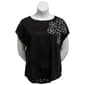 Plus Size French Laundry Short Dolman Sleeve Blouse w/Soutache - image 1