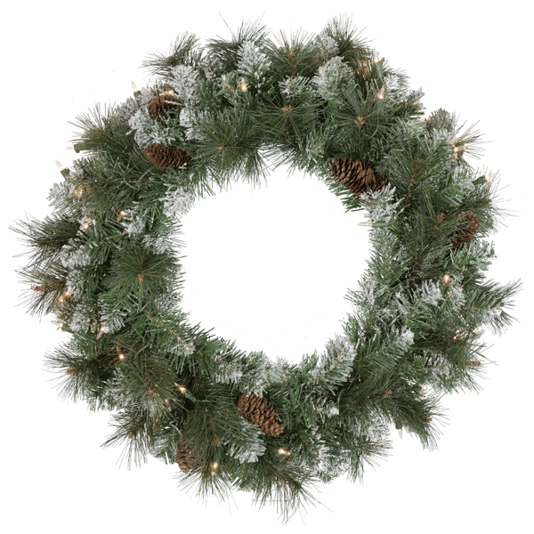 Northlight Real Touch™ Pre-Lit Snow Valley Pine Christmas Wreath