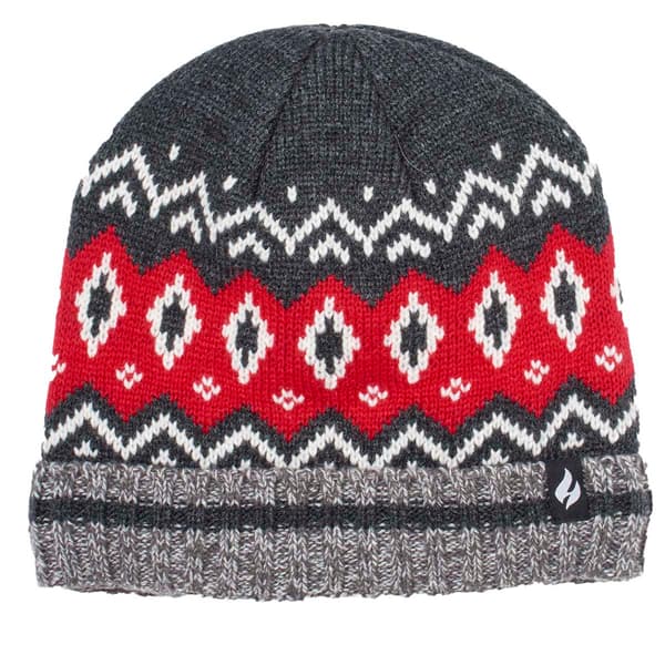 Mens Heat Holders(R) Dan Fair Isle Diamonds Roll Up Hat - image 