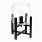 Simple Designs Black Wood Mounted Table Lamp w/Glass Shade - image 3