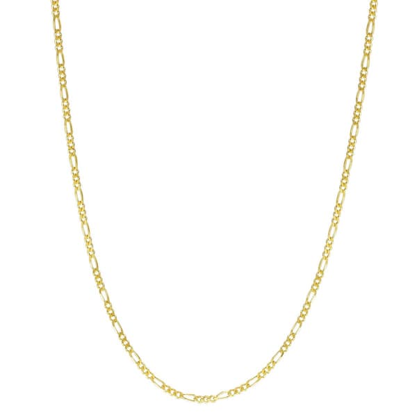 Gianni Argento 24in. Gold over Sterling Figaro Chain Necklace - image 