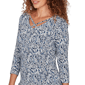 Womens Emaline Key Items 3/4 Sleeve Strap V-Neck Jacquard Blouse - image 5