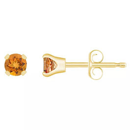 10kt. Gold 4mm Citrine Stud Earrings