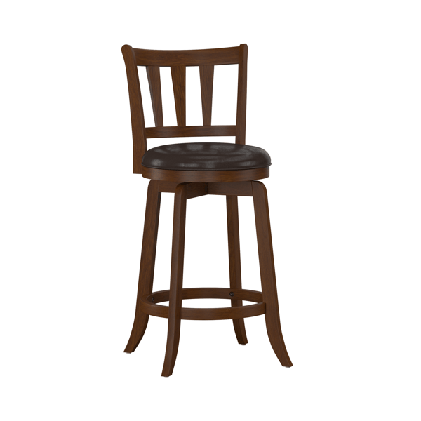 HH2 Home Presque Isle Cherry Wood Counter Height Swivel Stool