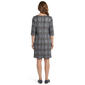 Petite Connected Apparel 3/4 Sleeve Plaid Button Shift Dress - image 3