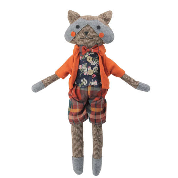 Northlight 17in. Sitting Boy Herringbone Design Fox Plush - image 