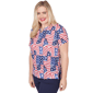 Womens Alfred Dunner Lady Liberty American Flag Keyhole Blouse - image 2