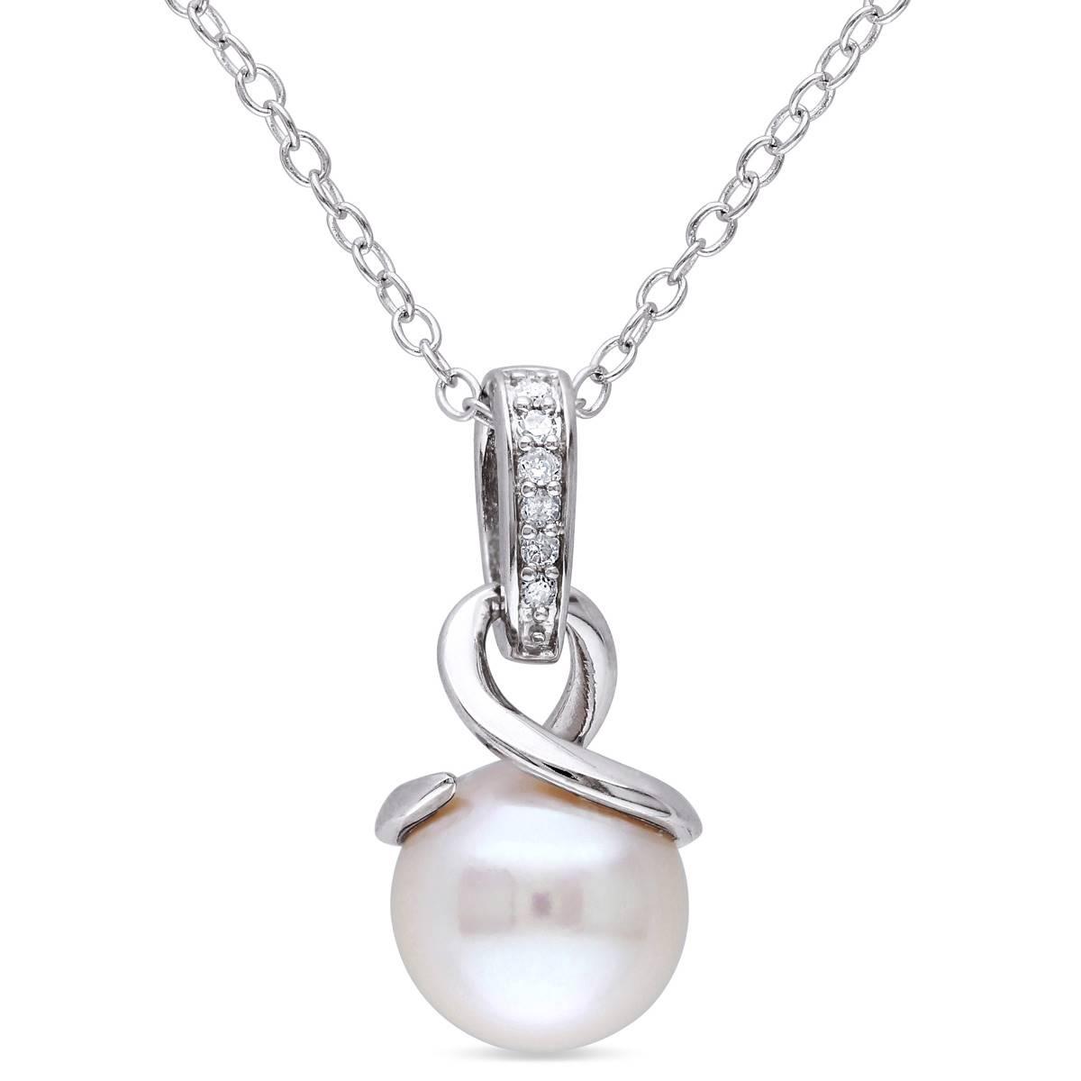 Gemstone Classics™ Sterling Silver Pearl Twist Pendant