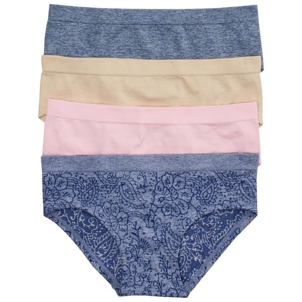 Girls (7-14) Rene Rofe(R) 4pk. Paisley Seamless Hipster Underwear - image 