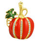 Wearable Art Gold-Tone Crystal & Enamel Pumpkin Enhancer Pendant - image 1
