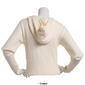 Juniors Pink Rose Cabled Rib Zip Up Hoodie - image 2