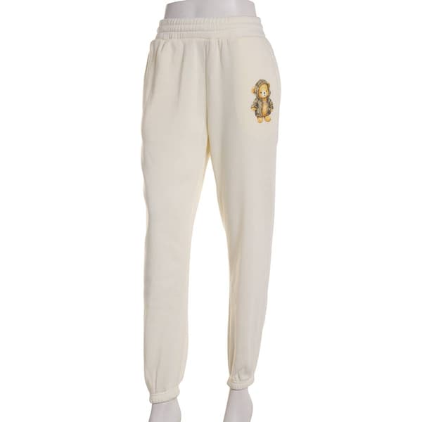 Juniors No Comment Boyfriend Joggers with Teddy Bear Graphic