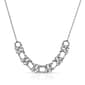 1928 Silver Tone Crystal Multi Double Cat Collar Necklace - image 1