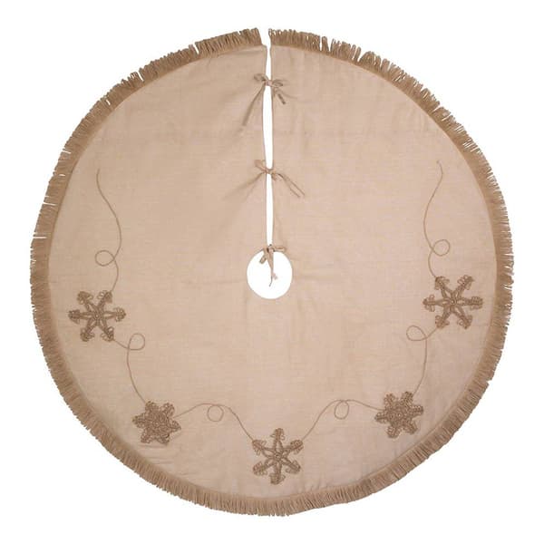 Kurt S. Adler 54in. Jute w/ Macrame Snowflake Tree Skirt