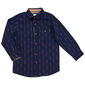 Boys (4-7) Distortion Long Sleeve Button Down Shirt - Navy - image 1