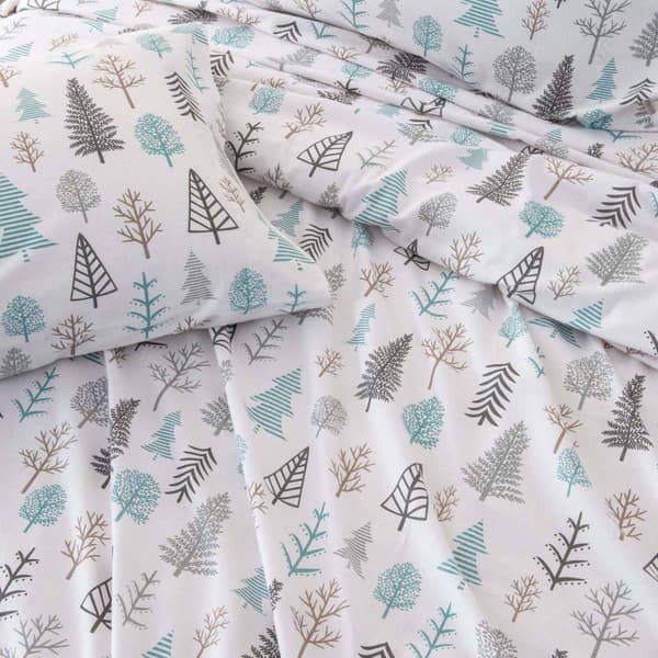 Freshfolds Premium Cotton Flannel Winter Forest 4pc. Sheet Set