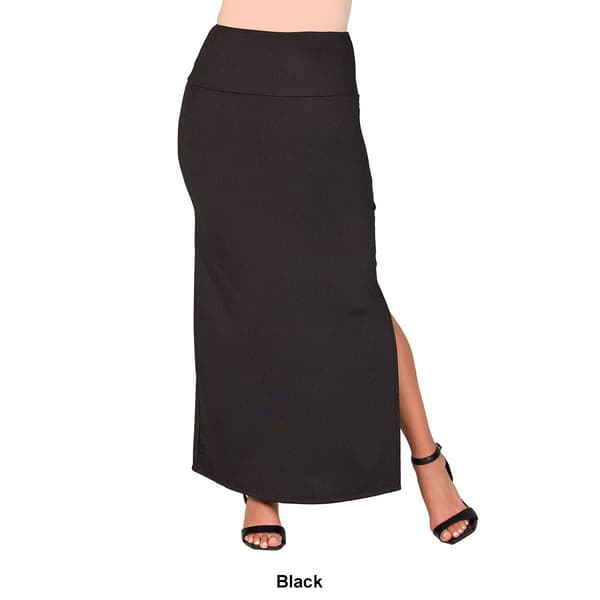 Womens 24/7 Comfort Apparel Versatile Side Waist Maxi Skirt
