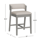 HH2 Home Dresden Grey Fabric Counter Height Stool - image 6