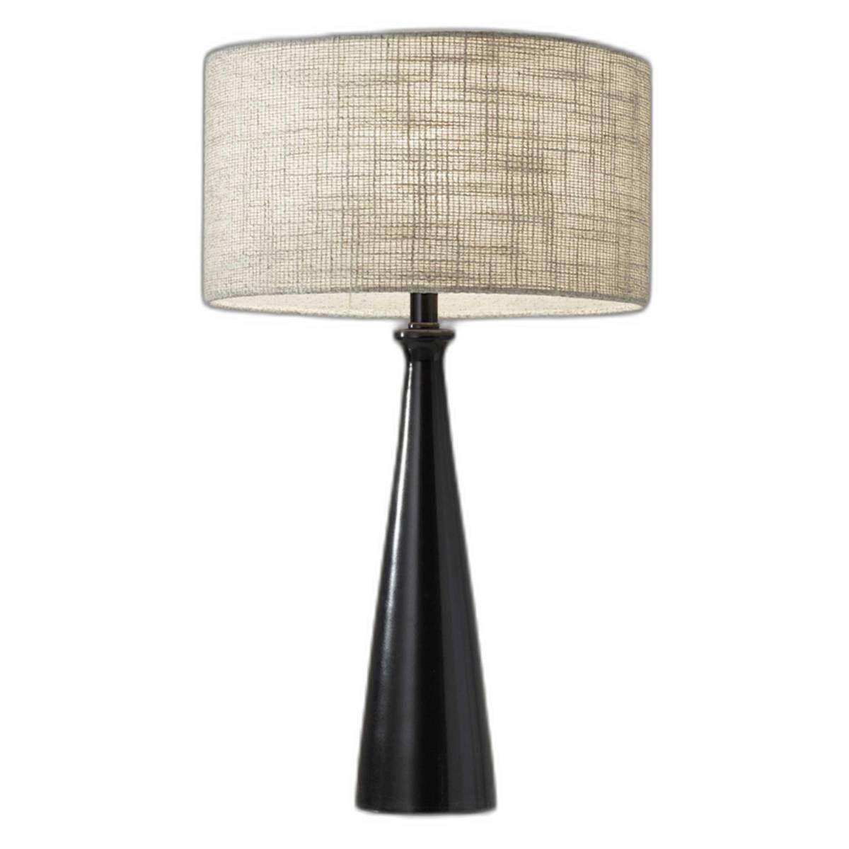 HomeRoots 22in. Black Metal Geo Table Lamp