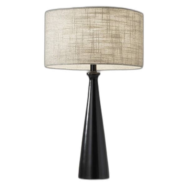 HomeRoots 22in. Black Metal Geo Table Lamp - image 