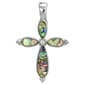 Wearable Art Silver-Tone Mother of Pearl Cross Enhancer - image 1