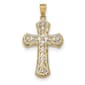 Gold Classics(tm) Two Tone Polished Cross Pendant - image 1