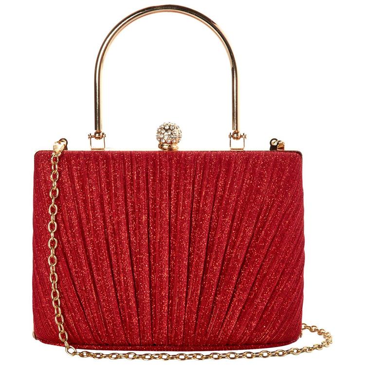 D''Margeaux Diagonal Shimmer Evening Clutch Bag