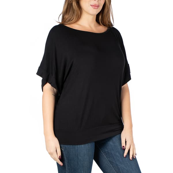 Plus Size 24/7 Comfort Apparel Dolman Sleeve Tunic
